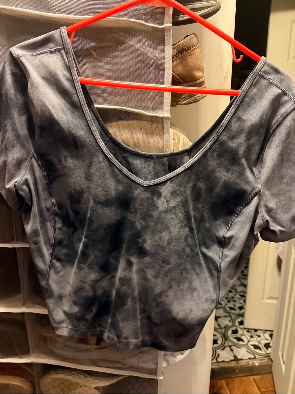 lululemon athletica align Gray Tie-Dye Scoop Crop Top